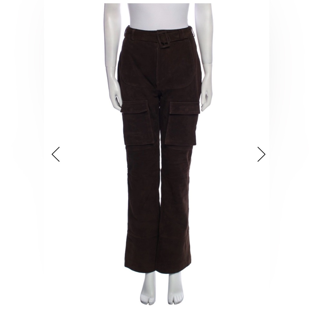 Brown Suede Leather Pants by Danielle Guizio